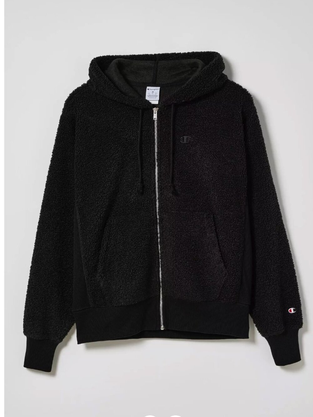 Champion Teddy Fleece Full Zip Hoodie Sweatshirt SZ:XL